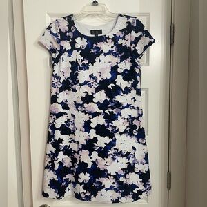 Jessica Simpson Floral Print Dress - Blue and White
